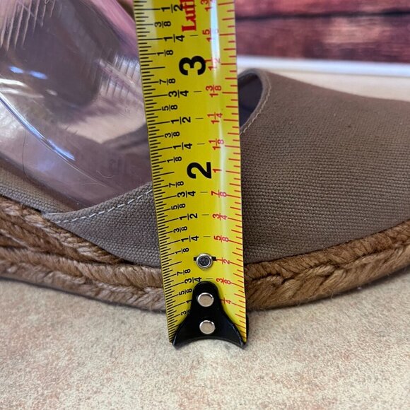 Gaimo Canvas Taupe Platform Wedge Espadrilles Handmade - Picture 9 of 16